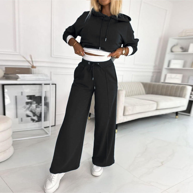 Damen Sportliches Lounge-Set mit weitem Schnitt und Kapuze R&B