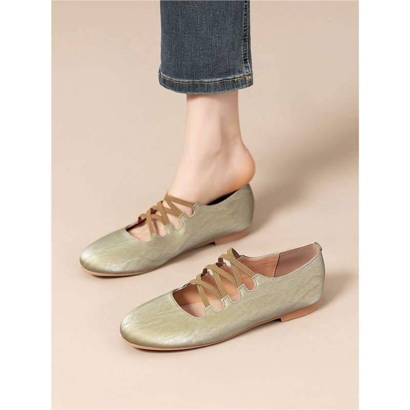 Damen flache Ballerinas mit elegantem Riemendesign R&B