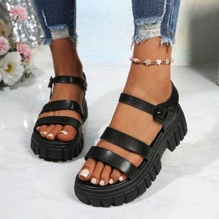 Damen Komfortable Riemensandalen mit robustem Profil R&B