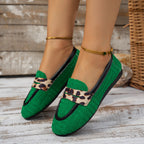 Damen Komfortable Loafers mit R&Brnem Leopardenband R&B