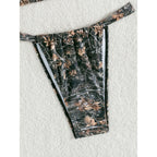Damen Triangel-Bikini mit auffälligem Camouflage-Muster und verstellbaren Trägern R&B