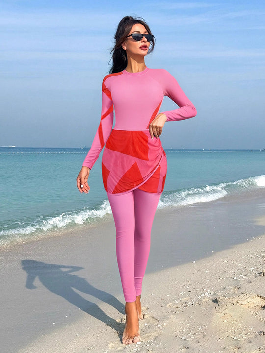 Damen Sportlicher Badeanzug mit schwingendem Rock R&B