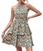 Damen Sommerliches Kleid mit fließendem Rock und floralem Design R&B