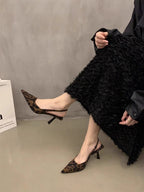 Damen Slingback-Pumps mit animalischem Print und feinem Absatz R&B