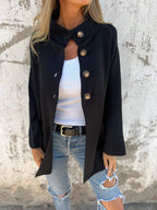 R&B | Turtleneck Knopf Strickstrickjacke Jacke