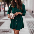 Damen Hemdkleid mit Taillenknotendetail und Brusttasche R&B