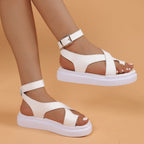 Damen Komfortable Wedge-Sandalen mit verstellbarem Riemen und rutschfester Sohle R&B