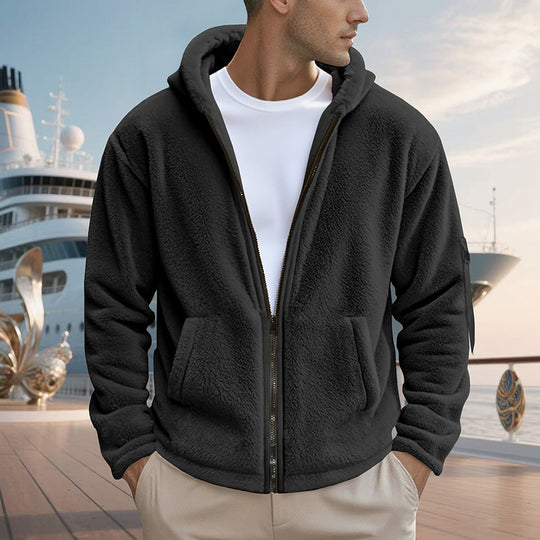 Herren Fleecejacke mit hohem Kragen und Wärmeisolierung R&B