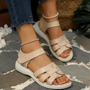 Damen Sommerliche Riemensandalen mit elegantem Flecht-Design R&B