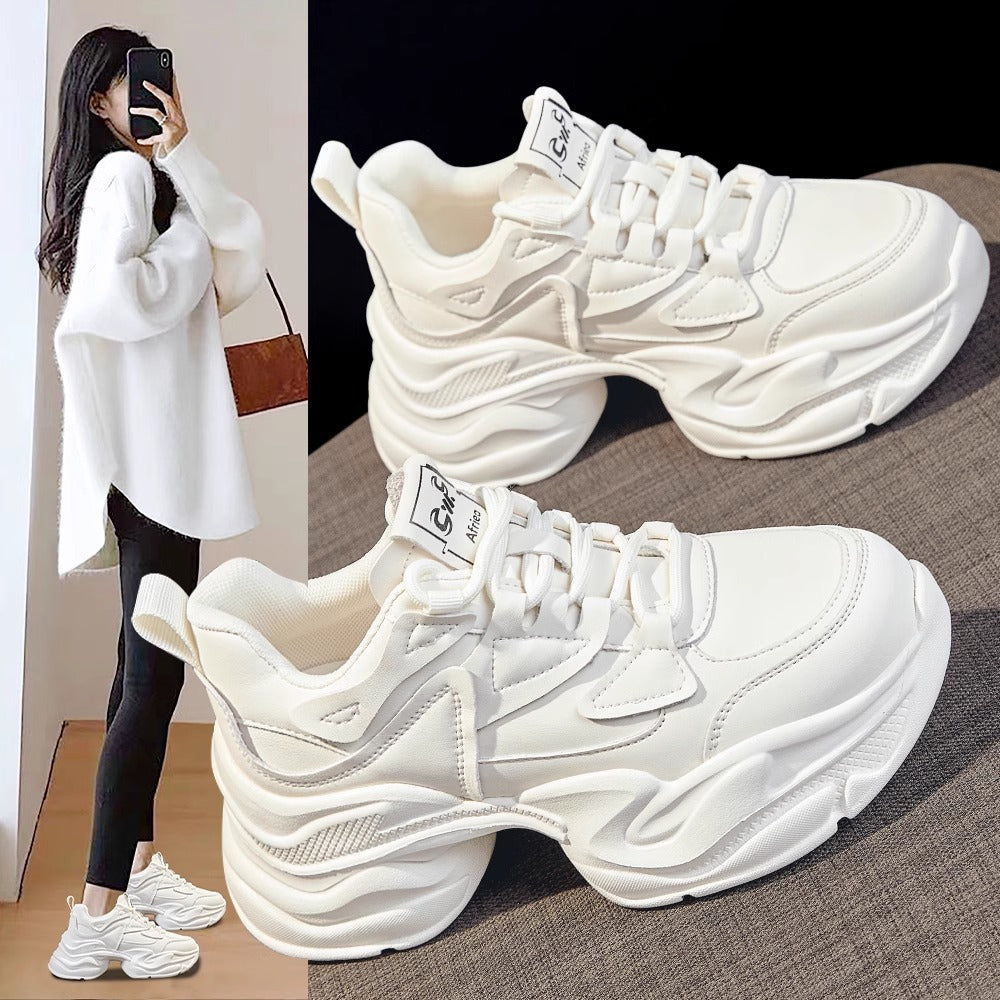 Damen modische Chunky Sneakers mit atmungsaktiver Oberflächenstruktur R&B