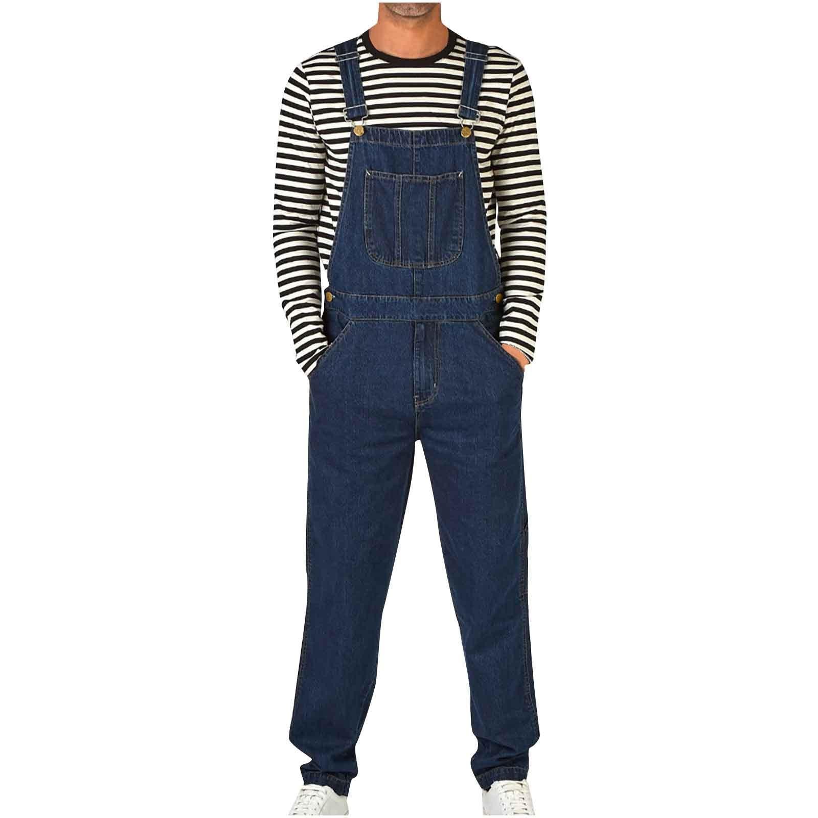 Herren Denim-Latzhose mit praktischen Taschen und modernem Schnitt R&B
