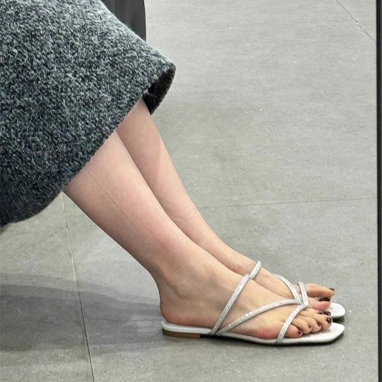 Damen Elegante und glamouröse Sandalen mit funkelnden Riemen R&B