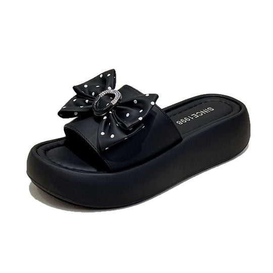 Damen elegante Plateau-Sandalen mit Schleifenverzierung R&B