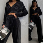 Damen sportliches Samt-Set