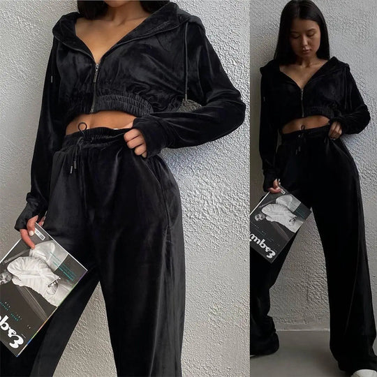 Damen sportliches Samt-Set R&B
