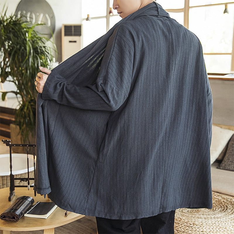 Herren lässige Kimono-Jacke mit elegantem Schnitt und weichem GewR&Be R&B