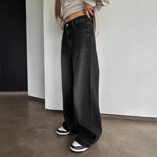 Damen Weite Jeanshose im modernem Schnitt mit elegantem Design R&B