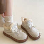 Damen Bequeme Winterboots mit weichem Kunstfellkragen und rutschfester Sohle R&B