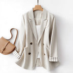 Damen Eleganter Doppeltknopf-Blazer mit abnehmbaren Ärmelaufschlägen R&B