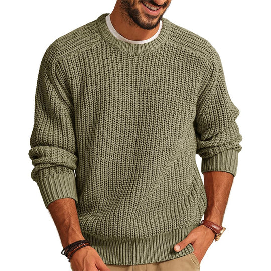 Herren lockerer Grobstrickpullover mit Raglanärmeln R&B