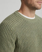 Herren Grobstrick Pullover mit Rundhalsausschnitt und lässigem Schnitt R&B