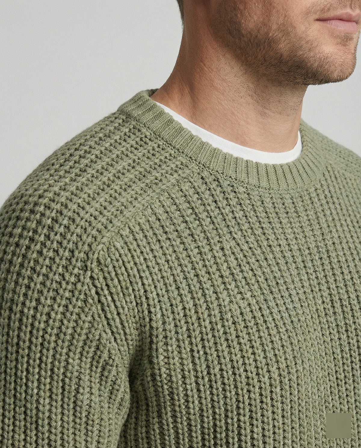 Herren Grobstrick Pullover mit Rundhalsausschnitt und lässigem Schnitt R&B