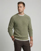 Herren Grobstrick Pullover mit Rundhalsausschnitt und lässigem Schnitt R&B
