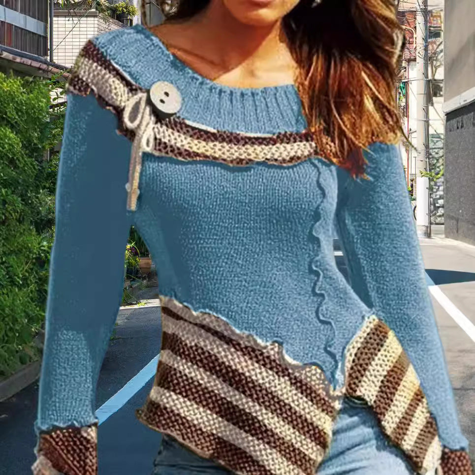 Damen Strickpullover mit kunstvollem Design und eleganten Details R&B