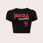 Damen Crop-T-Shirt mit kreativem Telefon-Design R&B