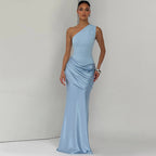 Damen Elegantes Maxikleid mit asymmetrischem Schnitt und raffinierten Drapierungen R&B