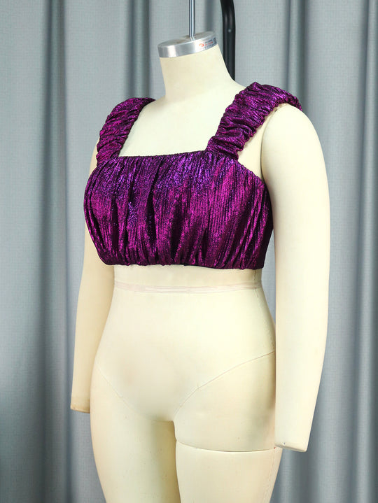 Damen Glitzerndes Bustier mit Rüschendetails R&B