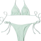Damen Triangel-Bikini mit seitlichem Knoten und verstellbaren Trägern R&B