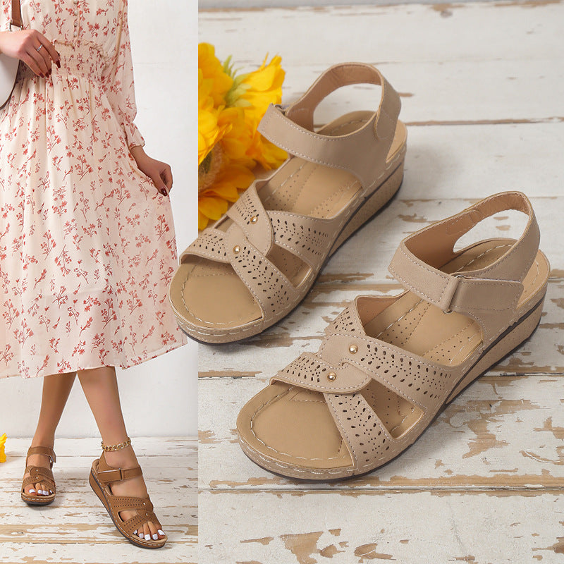 Damen Komfortable und elegante Keil-Sandalen R&B
