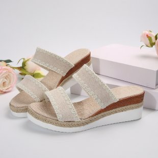 Damen modische Wedgesandalen mit exquisiten Ziernähten R&B