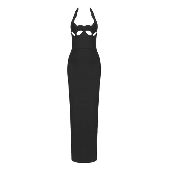 Damen Elegantes figurbetontes Abendkleid mit raffiniertem Ausschnitt R&B