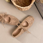 Damen Ballerinas mit luftigem Lochmuster und bequemem Schnürdesign R&B
