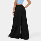 Damen Weit geschnittene Palazzo-Hose mit eleganter Bindegürtel