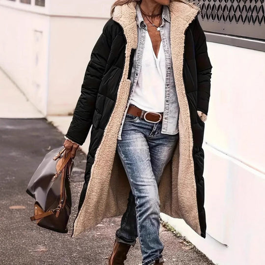Damen lange Steppjacke R&B