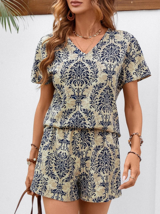 Damen Zweiteiliges Outfit mit floralem Druck und lässigem Schnitt R&B