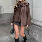 Damen Wickeljacke mit lässigem Schnitt und hochgeschlossenem Design R&B