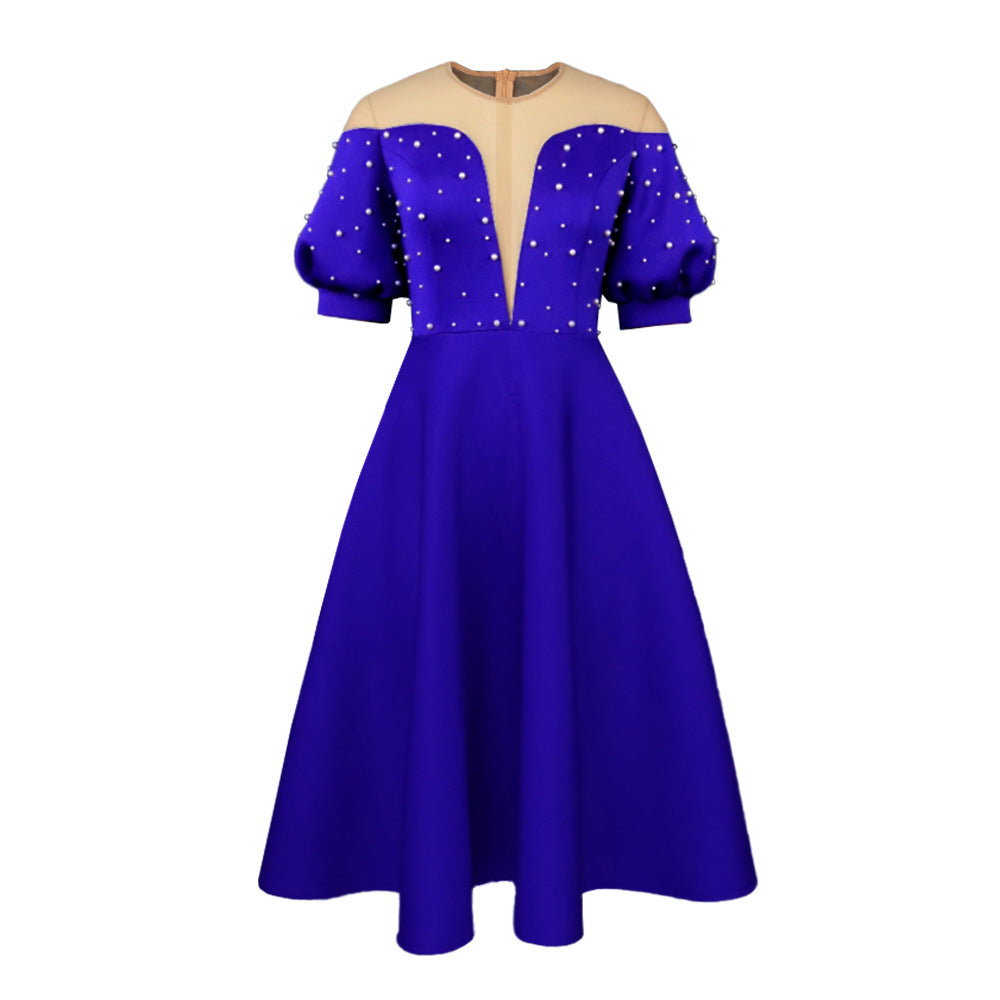 Damen Festliches Midi-Kleid mit Volantärmeln und schimmernden Akzenten R&B