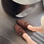 Damen elegante Mokassins mit dekorativen Schnallen R&B