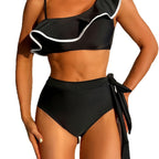 Damen Bikini-Set mit asymmetrischem Oberteil und elegantem U-Bund R&B