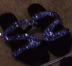 Damen Glitzernde Riemchensandalen mit komfortablem Fußbett und rutschfester Sohle R&B
