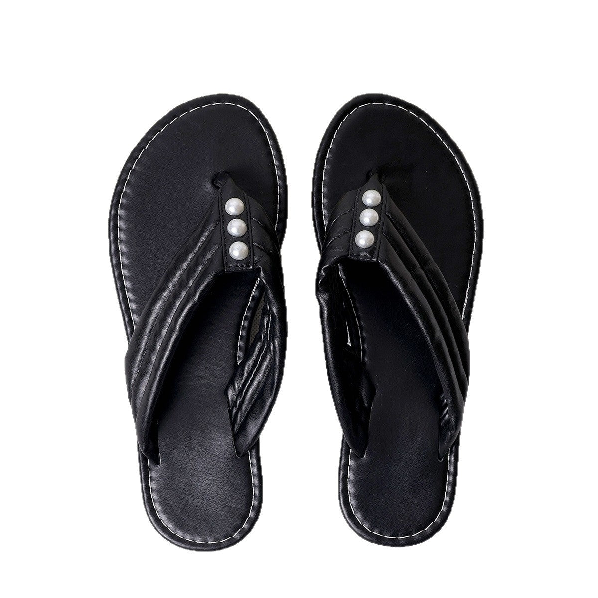 Damen elegante Zehengreifer-Sandalen mit Perlenverzierung R&B