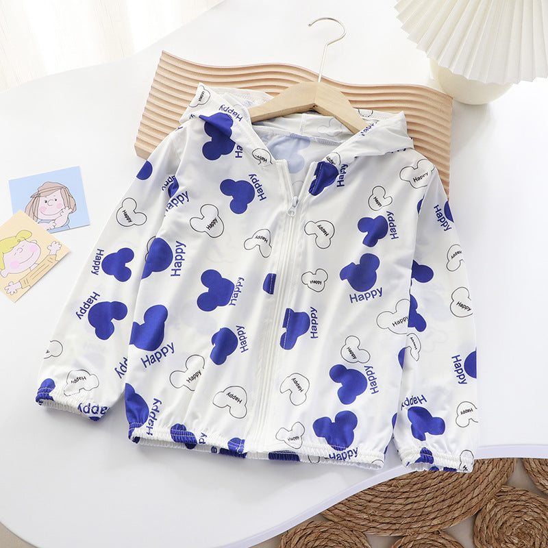 Unisex nan leichte Kinder-Softshelljacke mit Kapuze, Reißverschluss und niedlichem Dino-Print  R&B