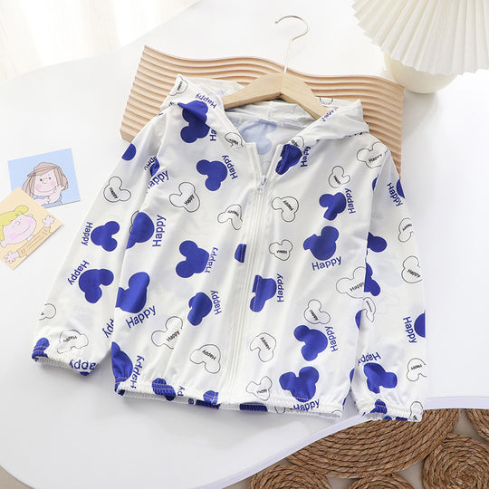 Unisex nan leichte Kinder-Softshelljacke mit Kapuze, Reißverschluss und niedlichem Dino-Print  R&B