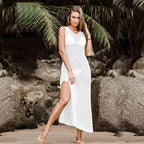 Damen gehäkeltes Maxikleid mit raffiniertem Schnitt R&B