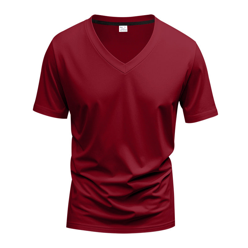 Herren V-Ausschnitt T-Shirt aus atmungsaktiver und schnelltrocknender Baumwolle R&B