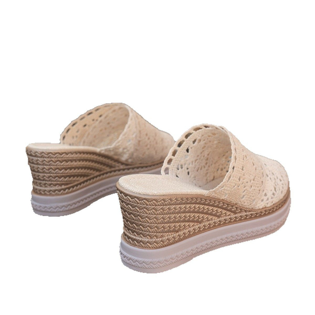 Damen Komfortable und stilvolle Clogs mit Spitzenmuster R&B